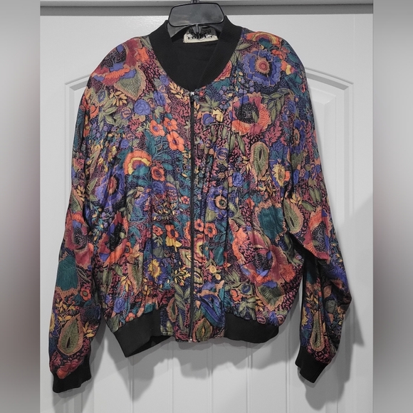 RUDE Jackets & Blazers - RUDE Colorful Floral Women's Bomber Jacket